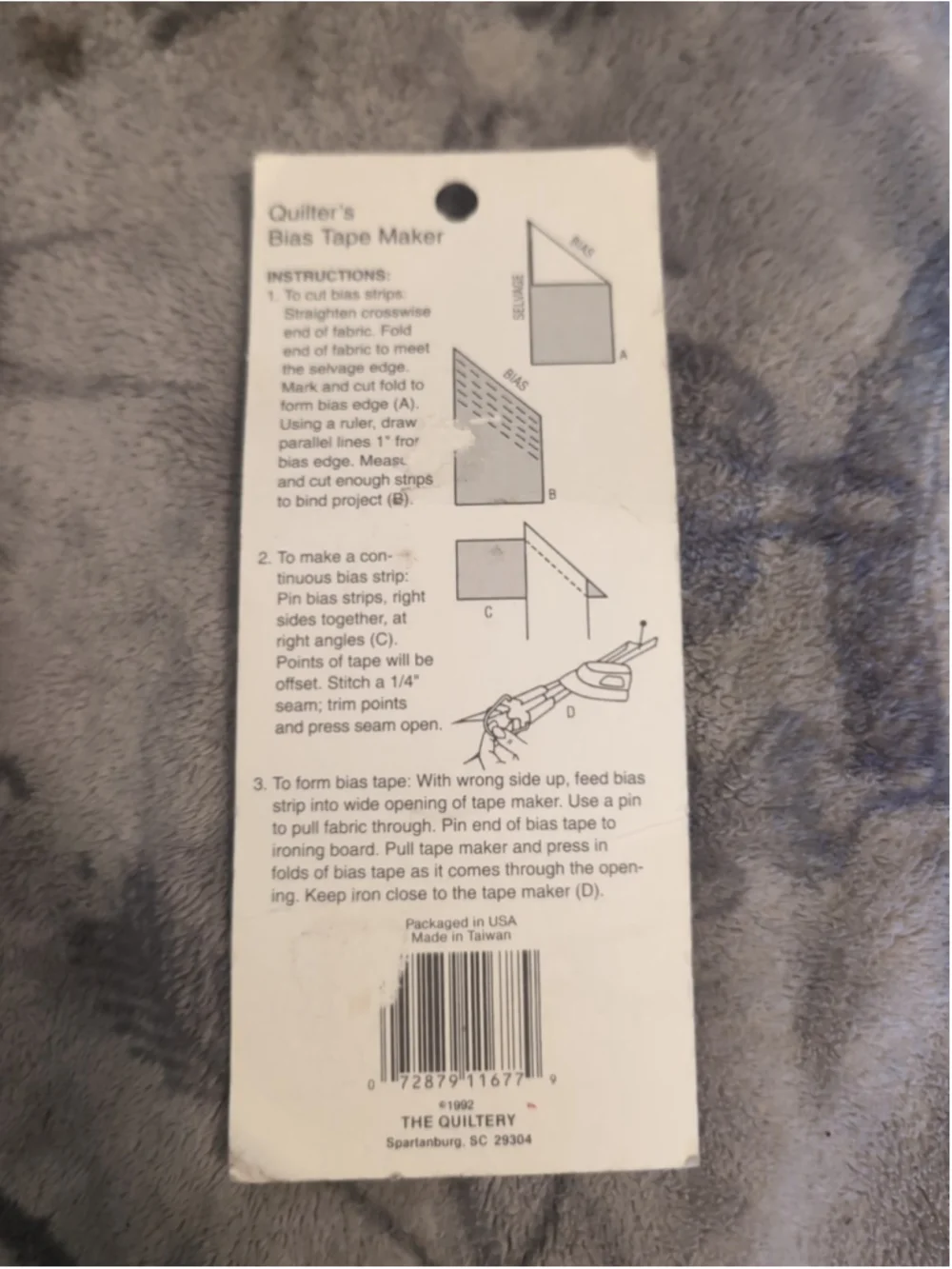 NOS The Quiltery - Quilter's Bias Tape Maker #401-1/Q